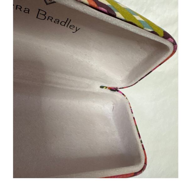 Vera Bradley Paisley Clam, Hard Eyeglass Case Greens Pinks And Blues - Picture 3 of 5